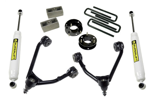 Superlift 14-18 Chevy Silv 1500 2WD 3.5in Lift Kit w/ Alum/Stamped Steel Control Arms & Rear Shocks - 3800