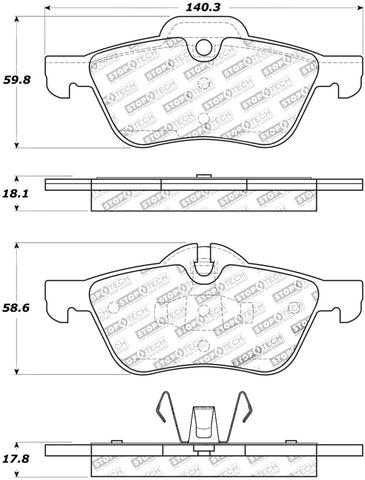 StopTech Street Touring 02-06 Mini Front Brake Pads - 308.09390