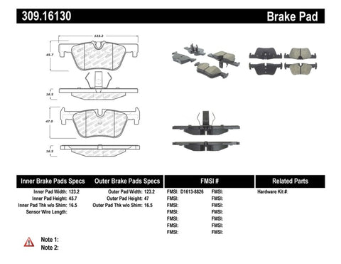 StopTech Performance Brake Pads - 309.16130