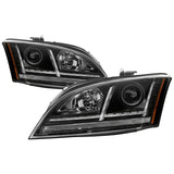 Spyder 08-15 Audi TT Halogen Projector Headlights w/Seq Turn Signal - Black (PRO-YD-ATT08-BK) - 5085535