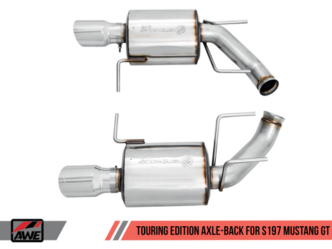 AWE Tuning S197 Mustang GT Axle-back Exhaust - Touring Edition (Chrome Silver Tips) - 3015-32094