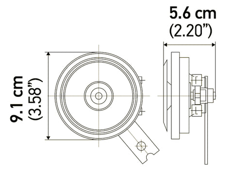 Hella Horn Kit Bx Blk Disc 92Mm 24V Univ - 002768821