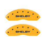 MGP 4 Caliper Covers Engraved Front Shelby Engraved Rear Tiffany Snake Yellow finish black ch - 10198SSBYYL