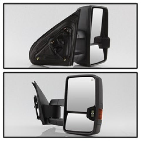 xTune Chevy Silverado 14-16 Heated Amber LED Signal Telescoping Mirrors MIR-CSIL14S-G2-PWH-AM-SET - 9936708