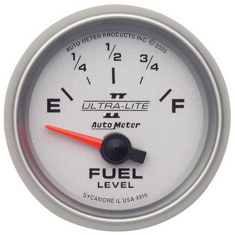 Autometer Ultra-Lite II 52mm 240-33 OHMS Short Sweep Electronic Fuel Level Gauge - 4916