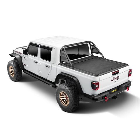 Rugged Ridge 20-22 Jeep Gladiator w/o Trail Rail Sys Armis Tonneau Cover w/Max Track - Tex. Blk - 13550.36