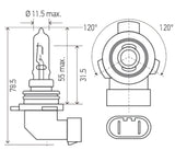 Hella Bulb 9012LL/HIR2 12V 55W PX22d - 9012LL