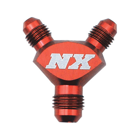 Nitrous Express 6AN x 4AN x 4AN Billet Pure-Flo Y Fitting - Red - 16083