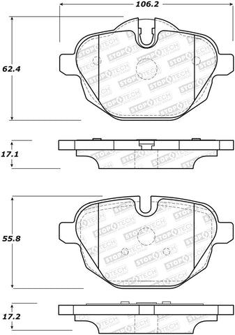 StopTech Street Brake Pads - Rear - 308.14730