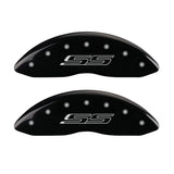 MGP 4 Caliper Covers Engraved Front & Rear Gen 5/SS Black finish silver ch - 14231SSS5BK