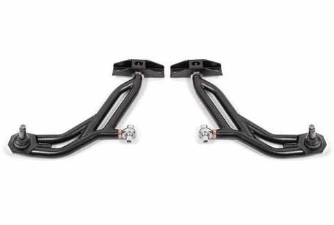 BMR 10-14 Ford Mustang Adj. Lower A-Arms w/ Delrin/Rod End / 19mm Tall Ball Joint - Black Hammertone - AA757H