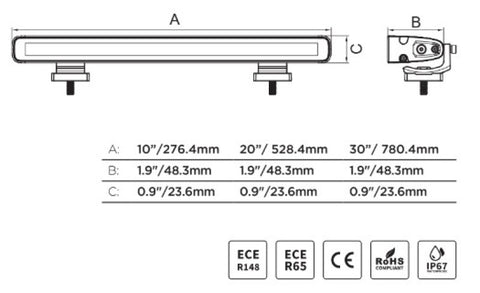 Go Rhino Xplor Flash Series Sgl Multi Function LED Light Bar (Track Mount) 10in. - Blk - 750001014CBS