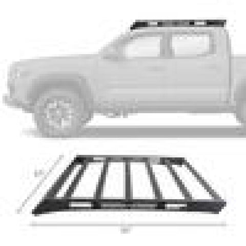 Go Rhino 16-23 Toyota Tacoma DC Ceros Low Profile Roof Rack - Tex. Blk - 5933000T