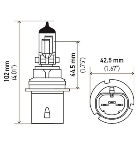 Hella Bulb 9004/Hb1 12V 65/45W P29T Longlife - 9004LL