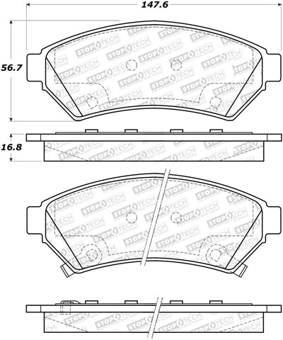 StopTech Street Select Brake Pads - 305.10750