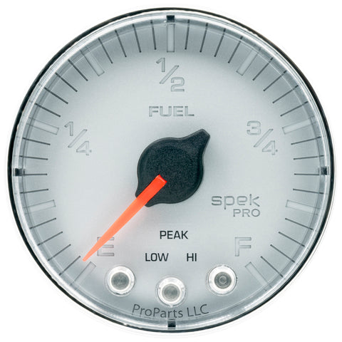 Autometer Spek-Pro Gauge Fuel Level 2 1/16in 0-270 Programmable Slvr/Chrm - P312218