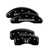 MGP 4 Caliper Covers Engraved Front Honda Rear H Logo Black Finish Silver Char 2018 Honda Accord - 20225SHOHBK