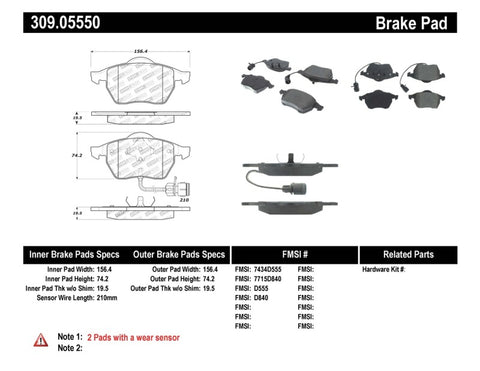 StopTech Performance Brake Pads - 309.05550