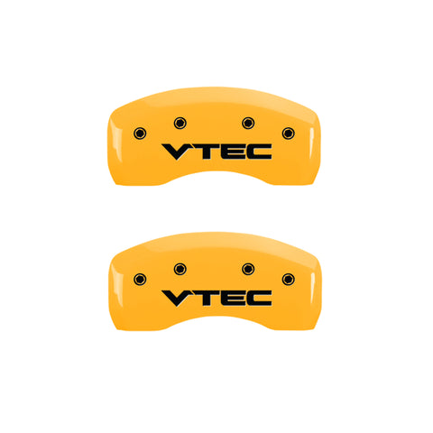 MGP 4 Caliper Covers Engraved Front & Rear Vtech Yellow finish black ch - 39011SVTCYL