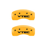 MGP 4 Caliper Covers Engraved Front & Rear Vtech Yellow finish black ch - 20203SVTCYL