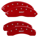 MGP 4 Caliper Covers Engraved Front & Rear MGP Red Finish Silver Characters for 2019 Ford Ranger - 10248SMGPRD