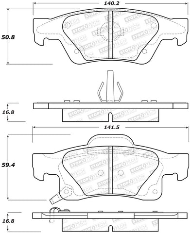 StopTech Performance 11-17 Dodge Durango Rear Brake Pads - 309.14980