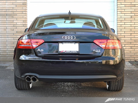 AWE Tuning Audi B8 A5 2.0T Touring Edition Single Outlet Exhaust - Polished Silver Tips - 3015-22012