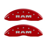 MGP 4 Caliper Covers Engraved Front RAM Engraved Rear RAMHEAD Red finish silver ch - 55001SRMHRD