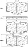 StopTech Sport Brake Pads w/Shims & Hardware - Front - 309.04100