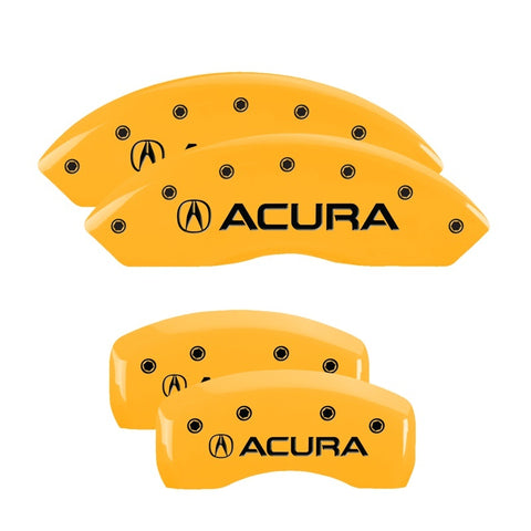 MGP 4 Caliper Covers Engraved Front & Rear Acura Yellow finish black ch - 39001SACUYL