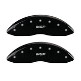 MGP 4 Caliper Covers Engraved Front & Rear Oval logo/Ford Black finish silver ch - 10236SFRDBK