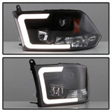 Spyder 09-16 Dodge Ram 1500 Version 2 Headlights Light Bar DRL Black PRO-YD-DR09V2-LBDRL-BK - 5084811