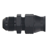 DeatschWerks 8AN Male Flare to 1/2in Hardline Compression Adapter - Anodized Matte Black - 6-02-0111-B