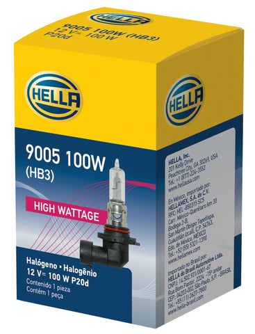 Hella 9005/HB3 12V 100W P20d T4 Halogen Bulb - 9005 100W