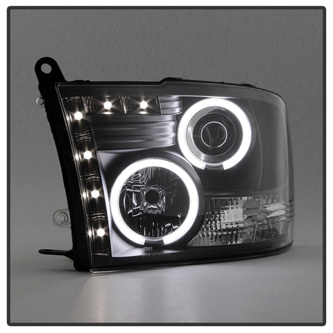 Spyder Dodge Ram 1500 09-14 Projector Headlights Halogen- CCFL Halo LED - Blk PRO-YD-DR09-CCFL-BK - 5030320