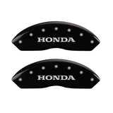 MGP 4 Caliper Covers Engraved Front Honda Engraved Rear Odyssey Black finish silver ch - 20203SODSBK