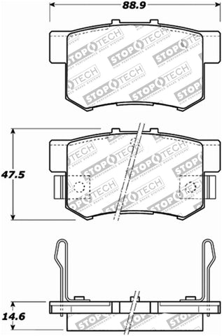 StopTech Performance 00-09 Honda S2000 / 92-07 Accord / 04-10 Acura TSX / 02-06 RSX Rear Brake Pads - 309.05370