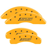 MGP 4 Caliper Covers Engraved Front & Rear Gen 5/SS Yellow finish black ch - 14241SSS5YL