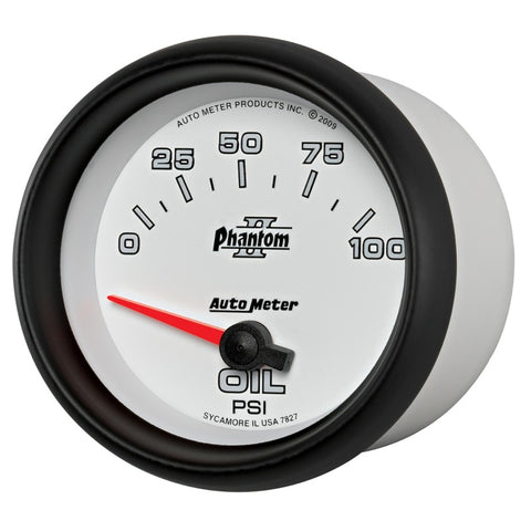 Autometer Phantom II 2 5/8in 0-100 PSI Short Sweep Electronic Oil Pressure Gauge - 7827