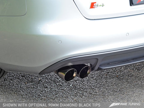 AWE Tuning Audi B8 / B8.5 S4 3.0T Track Edition Exhaust - Diamond Black Tips (90mm) - 3020-43020