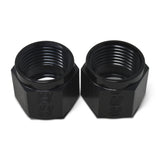 Russell Performance -4 AN Tube Nuts 1/4in dia. (Black) (6 pcs.) - 660563