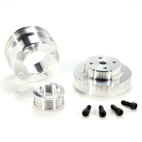 BBK 86-93 Mustang 5.0 Underdrive Pulley Kit - Lightweight CNC Billet Aluminum (3pc) - 1553