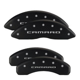 MGP 4 Caliper Covers Engraved Front & Rear Chevy racing Black finish silver ch - 14206SBRCBK