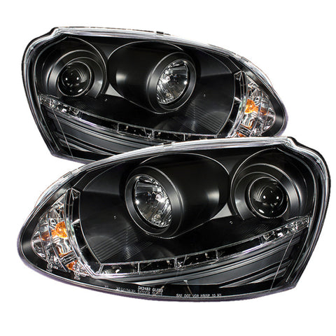 Spyder Volkswagen GTI 06-09/Jetta 06-09 Halogen Model Only - DRL Black PRO-YD-VG06-DRL-BK - 5017505