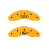 MGP 4 Caliper Covers Engraved Front & Rear Oval logo/Ford Yellow finish black ch - 10216SFRDYL