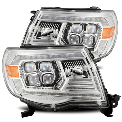 AlphaRex 05-11 Toyota Tacoma NOVA LED Projector Headlights Plank Style Chrome w/Activation Light/DRL - 880743