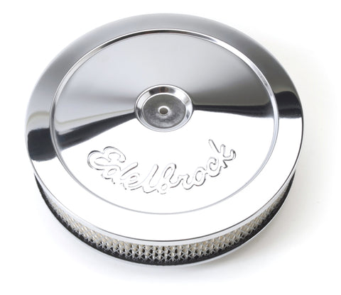 Edelbrock Air Cleaner Pro-Flo Series Round Steel Top Paper Element 10In Dia X 3 5In Chrome - 1208