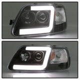 Spyder 97-03 Ford F-150 (After 6/1997) Light Bar Projector Headlights - Blk (PRO-YD-FF15097V2-LB-BK) - 5084538