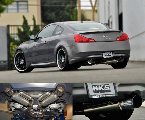 HKS 08 Infiniti G37 Coupe Dual Hi-Power Titanium Tip Catback Exhaust - 32009-BN003