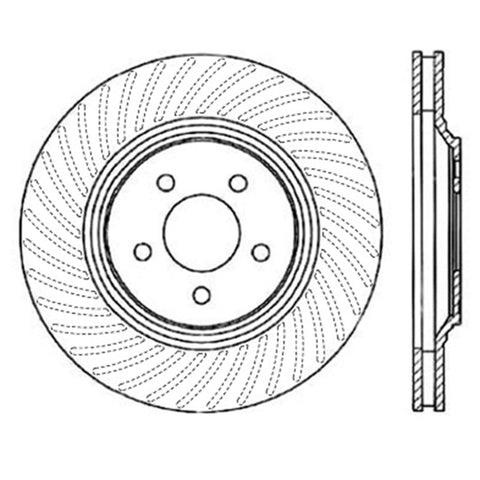 StopTech Power Slot 94-04 Ford Mustang Front Left Slotted Rotor - 126.61044SL